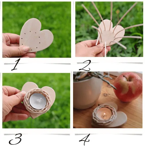 Svietnik srdiečko na opletanie