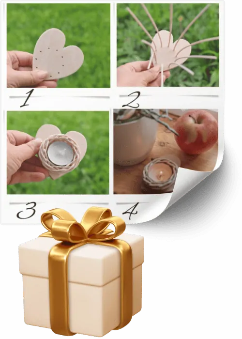 Svietnik srdiečko na opletanie